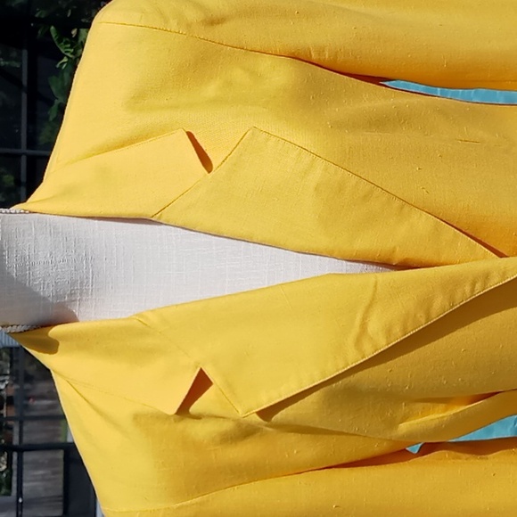 Vintage Christian Dior Linen Blazer Yellow Size 8 - Picture 5 of 16